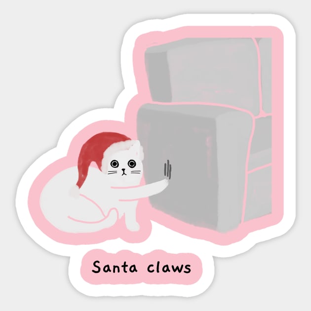 Santa claws (black caption) Sticker by KentheCat